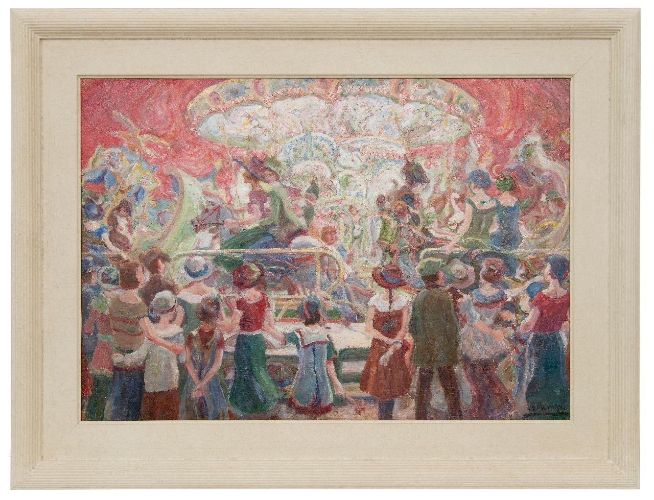 Bakhoven J.A.P. | 'Jan' Alexander Paul Bakhoven | Schilderijen te koop aangeboden | De stoomcaroussel, olieverf op doek 45,5 x 65,7 cm, gesigneerd rechtsonder Bakhoven J.A.P. | 'Jan' Alexander Paul Bakhoven | Schilderijen te koop aangeboden | De stoomcaroussel, olieverf op doek 45,5 x 65,7 cm, gesigneerd rechtsonder