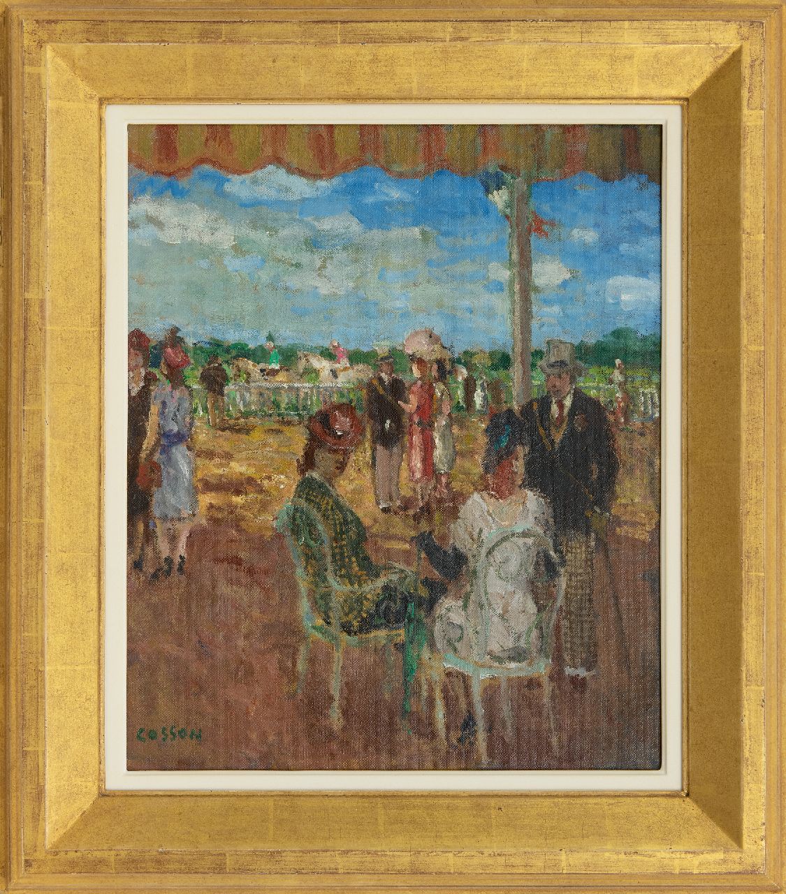 Cosson J.L.M. | Jean Louis 'Marcel' Cosson | Schilderijen te koop aangeboden | Op de renbaan, olieverf op doek 45,9 x 38,4 cm, gesigneerd linksonder Cosson J.L.M. | Jean Louis 'Marcel' Cosson | Schilderijen te koop aangeboden | Op de renbaan, olieverf op doek 45,9 x 38,4 cm, gesigneerd linksonder