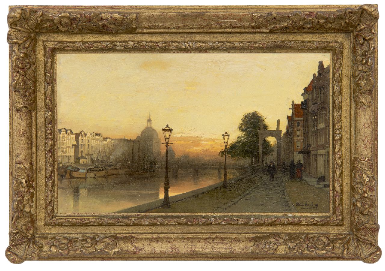 Klinkenberg J.C.K. | Johannes Christiaan Karel Klinkenberg | Schilderijen te koop aangeboden | Het Singel te Amsterdam bij zonsondergang, olieverf op paneel 15,2 x 24,6 cm, gesigneerd rechtsonder Klinkenberg J.C.K. | Johannes Christiaan Karel Klinkenberg | Schilderijen te koop aangeboden | Het Singel te Amsterdam bij zonsondergang, olieverf op paneel 15,2 x 24,6 cm, gesigneerd rechtsonder