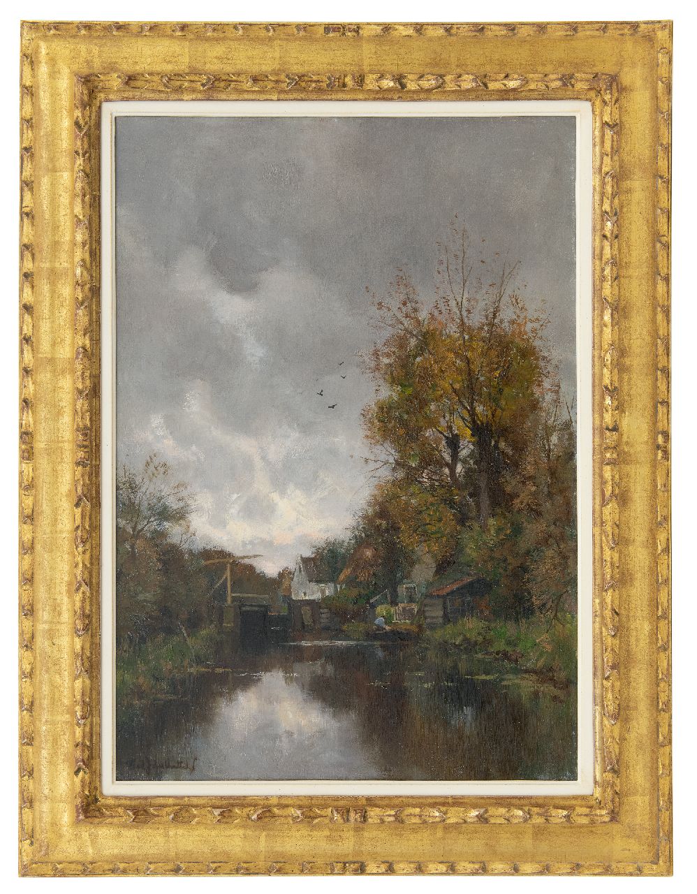 Rossum du Chattel F.J. van | Fredericus Jacobus van Rossum du Chattel | Schilderijen te koop aangeboden | Vaartje met ophaalbrug, olieverf op doek 56,5 x 40,3 cm, gesigneerd linksonder Rossum du Chattel F.J. van | Fredericus Jacobus van Rossum du Chattel | Schilderijen te koop aangeboden | Vaartje met ophaalbrug, olieverf op doek 56,5 x 40,3 cm, gesigneerd linksonder