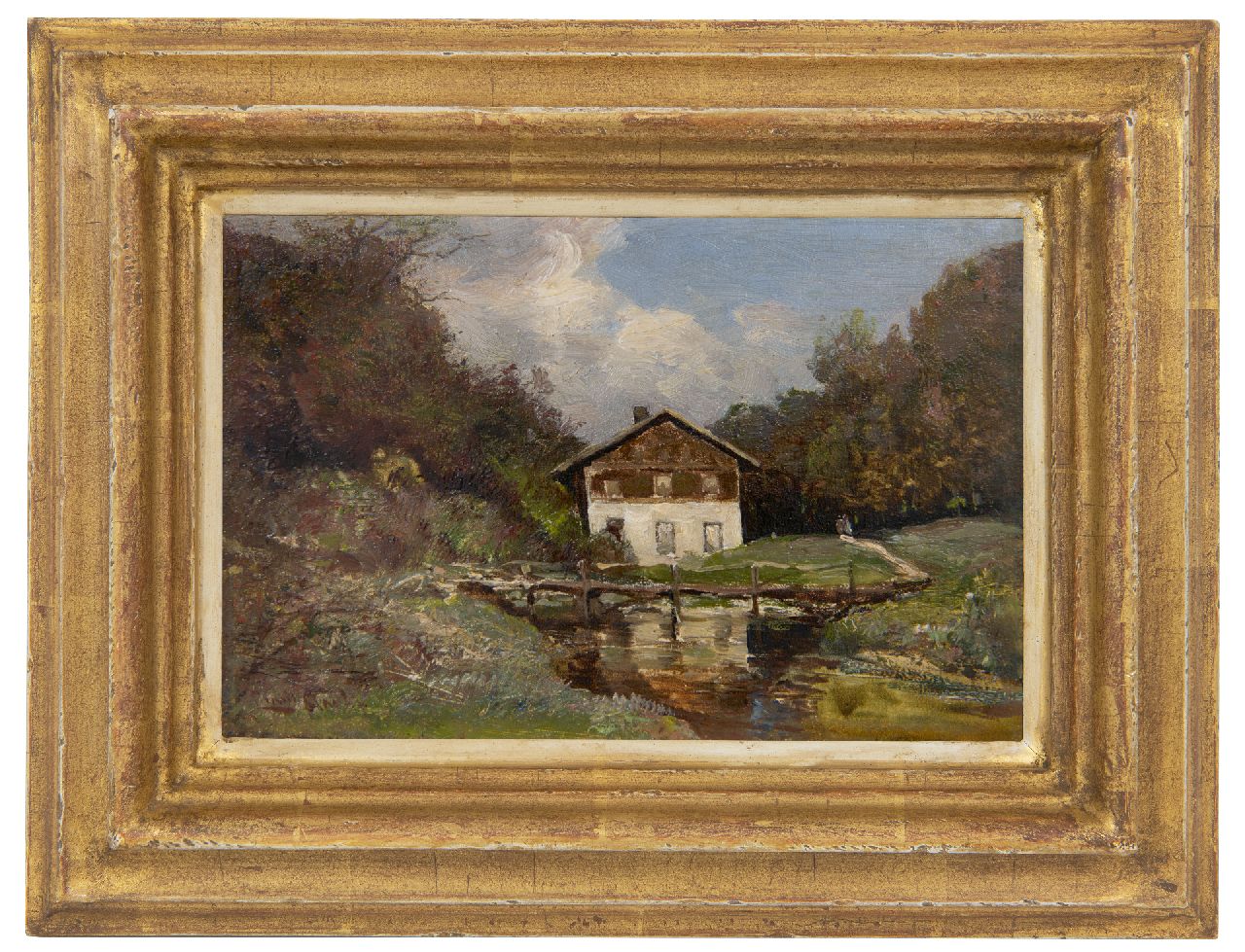 Apol L.F.H. | Lodewijk Franciscus Hendrik 'Louis' Apol, Hotel Beekhuizen te Velp, olieverf op doek 14,3 x 21,5 cm, gesigneerd linksonder Apol L.F.H. | Lodewijk Franciscus Hendrik 'Louis' Apol, Hotel Beekhuizen te Velp, olieverf op doek 14,3 x 21,5 cm, gesigneerd linksonder