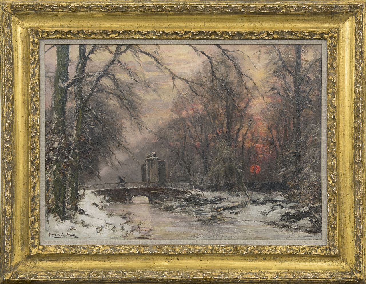 Apol L.F.H.  | Lodewijk Franciscus Hendrik 'Louis' Apol, De ingang van Huis ten Bosch in de winter, olieverf op doek 50,5 x 70,5 cm, gesigneerd linksonder