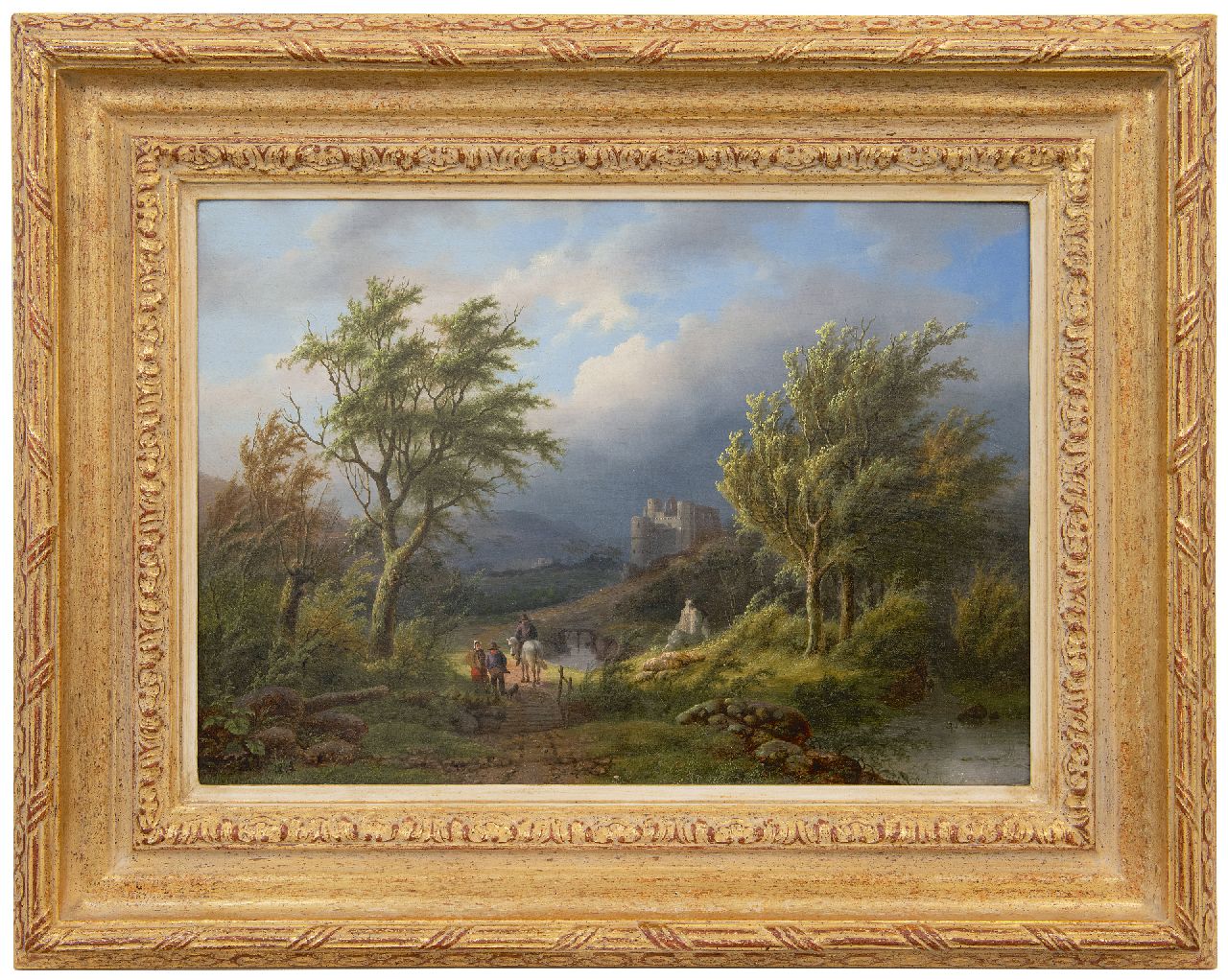 Daiwaille A.J.  | Alexander Joseph Daiwaille, Opkomende storm, olieverf op paneel 34,0 x 47,7 cm, gesigneerd linksonder met initialen en gedateed 1848