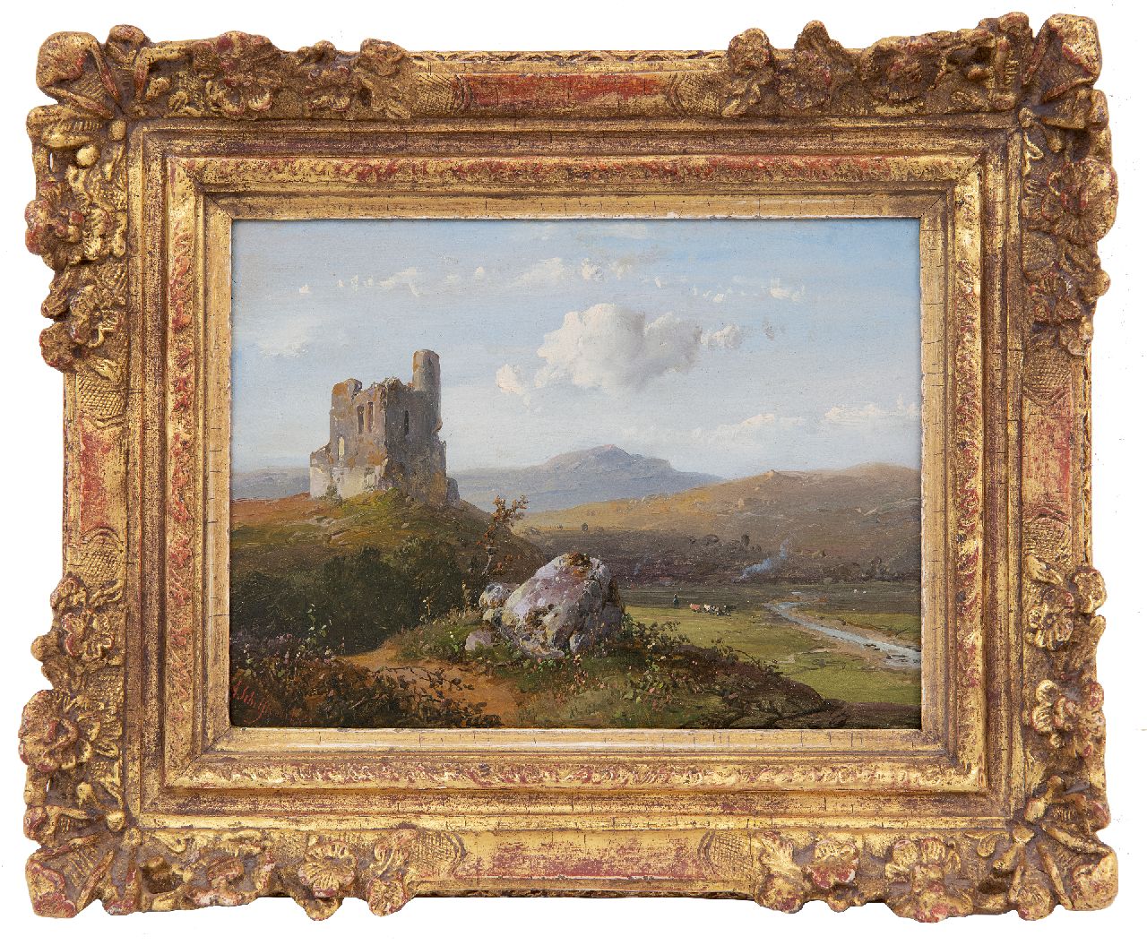 Schelfhout A. | Andreas Schelfhout | Schilderijen te koop aangeboden | Panoramisch heuvellandschap, olieverf op paneel 14,8 x 21,1 cm, gesigneerd linksonder en gedateerd '50 Schelfhout A. | Andreas Schelfhout | Schilderijen te koop aangeboden | Panoramisch heuvellandschap, olieverf op paneel 14,8 x 21,1 cm, gesigneerd linksonder en gedateerd '50