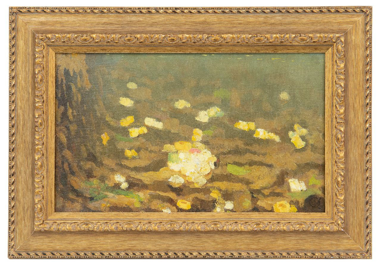 Dijsselhof G.W. | Gerrit Willem Dijsselhof, Zeeanemonen, olieverf op doek 15,4 x 24,0 cm, gesigneerd rechtsonder met monogram Dijsselhof G.W. | Gerrit Willem Dijsselhof, Zeeanemonen, olieverf op doek 15,4 x 24,0 cm, gesigneerd rechtsonder met monogram