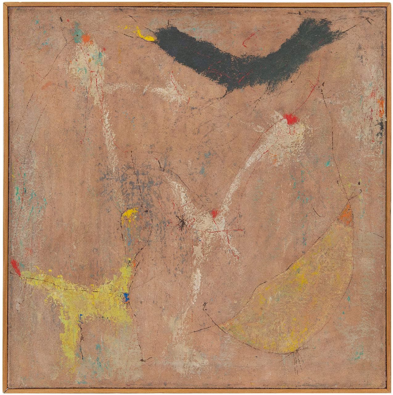 Haan W.J. de | Willem Jacob 'Wim' de Haan, Zonder titel, olieverf op doek 70,1 x 70,3 cm, gesigneerd op spieraam en gedateerd op spieraam '56 Haan W.J. de | Willem Jacob 'Wim' de Haan, Zonder titel, olieverf op doek 70,1 x 70,3 cm, gesigneerd op spieraam en gedateerd op spieraam '56