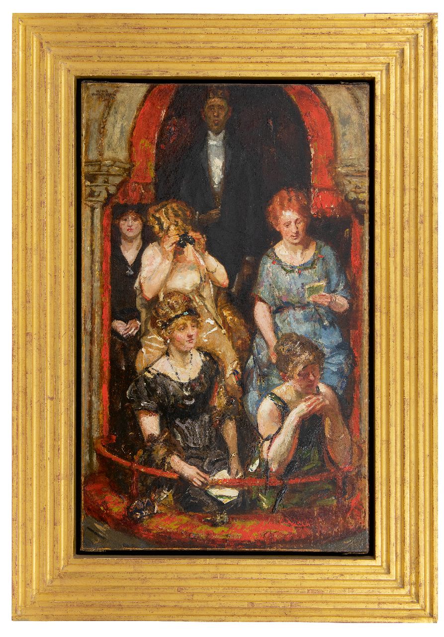 Monnickendam M. | Martin Monnickendam | Schilderijen te koop aangeboden | Loge in de schouwburg, olieverf op doek 84,0 x 51,5 cm, gesigneerd linksboven en gedateerd 1922 Monnickendam M. | Martin Monnickendam | Schilderijen te koop aangeboden | Loge in de schouwburg, olieverf op doek 84,0 x 51,5 cm, gesigneerd linksboven en gedateerd 1922