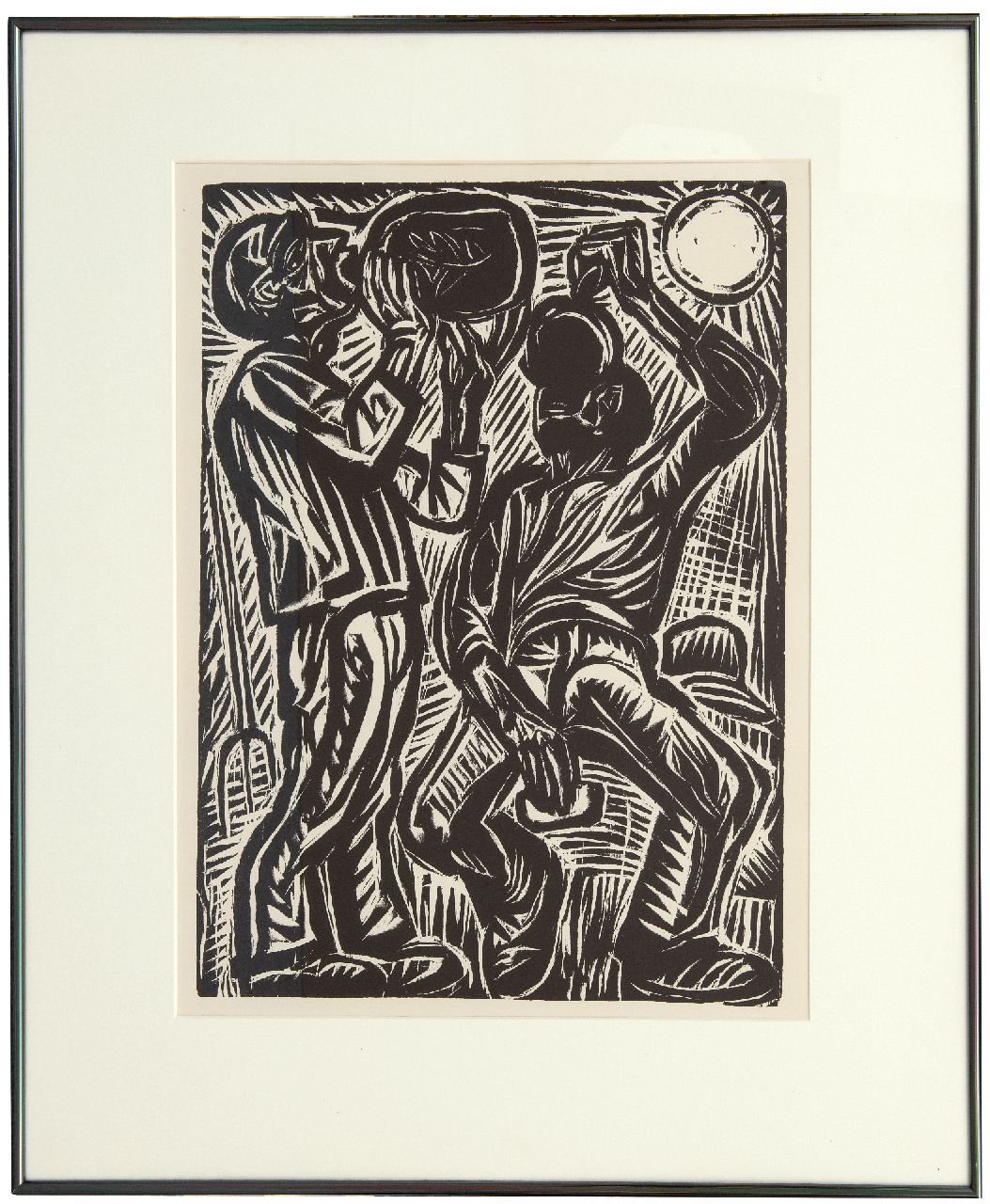 Dijkstra J.  | Johannes 'Johan' Dijkstra | Grafiek te koop aangeboden | De drinkers (postume druk), houtsnede op papier 49,5 x 37,0 cm