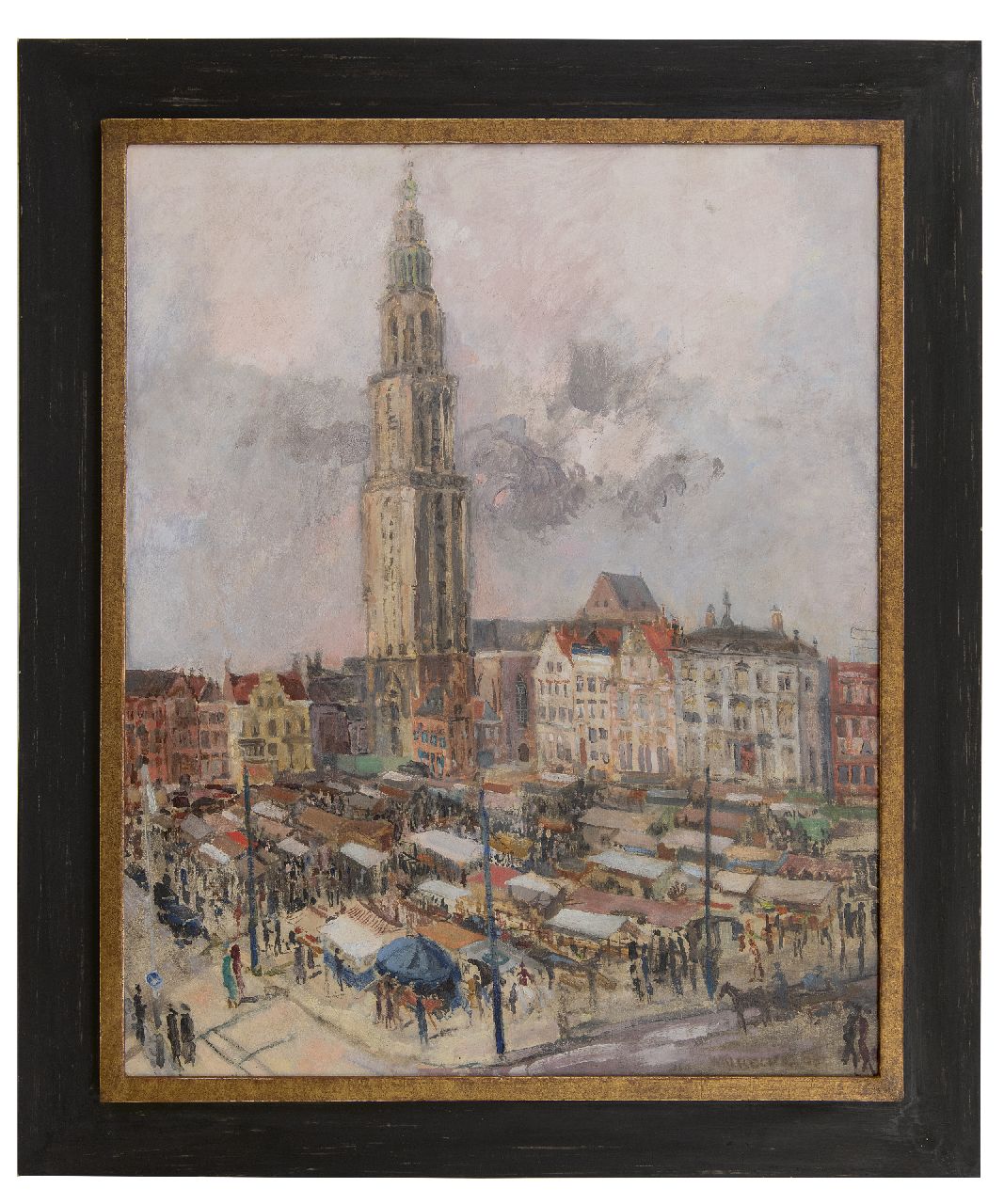 Walrecht B.H.D.  | Bernardus Hermannus David 'Ben' Walrecht, Marktdag bij de Martinitoren, Groningen, olieverf op doek 81,1 x 66,3 cm, gesigneerd rechtsonder en gedateerd '38