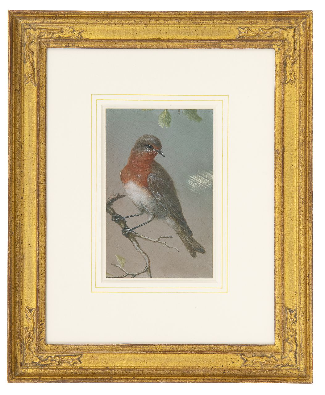 Agricola C.L.  | Christoph Ludwig Agricola, Roodborstje, gouache op perkament 15,0 x 9,5 cm