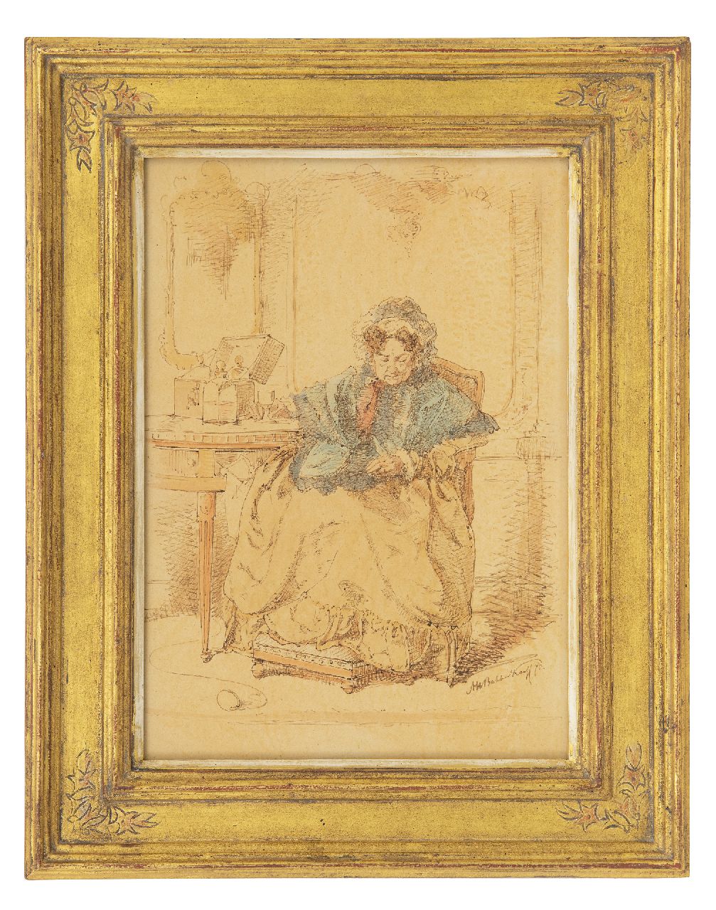 Bakker Korff A.H. | Alexander Hugo Bakker Korff, Het glaasje port, pen, inkt en aquarel op papier 30,0 x 21,4 cm, gesigneerd rechtsonder en gedateerd '75 Bakker Korff A.H. | Alexander Hugo Bakker Korff, Het glaasje port, pen, inkt en aquarel op papier 30,0 x 21,4 cm, gesigneerd rechtsonder en gedateerd '75