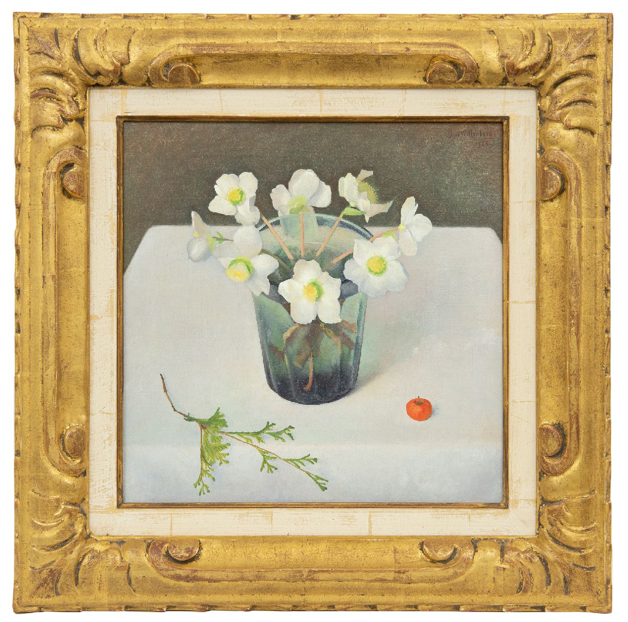 Wittenberg J.H.W. | 'Jan' Hendrik Willem Wittenberg, Stilleven met witte Helleborus, olieverf op doek 30,7 x 30,5 cm, gesigneerd rechtsboven en gedateerd 1938 Wittenberg J.H.W. | 'Jan' Hendrik Willem Wittenberg, Stilleven met witte Helleborus, olieverf op doek 30,7 x 30,5 cm, gesigneerd rechtsboven en gedateerd 1938