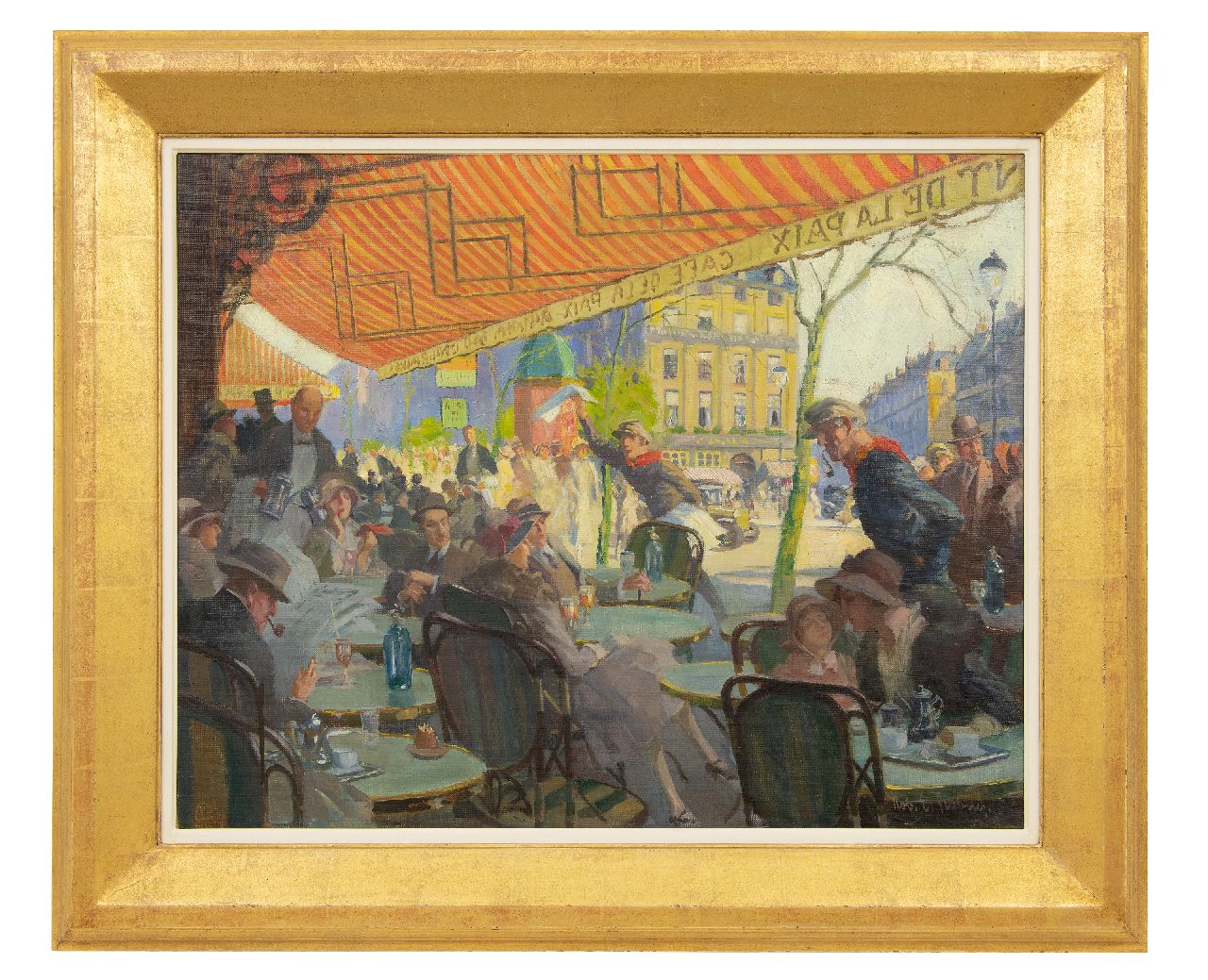 Stübner R.E. | Robert Emil Stübner | Schilderijen te koop aangeboden | Terras van het Café de la Paix op de Place de l'Opéra in Parijs, olieverf op doek 60,2 x 75,0 cm, gesigneerd rechtsonder Stübner R.E. | Robert Emil Stübner | Schilderijen te koop aangeboden | Terras van het Café de la Paix op de Place de l'Opéra in Parijs, olieverf op doek 60,2 x 75,0 cm, gesigneerd rechtsonder