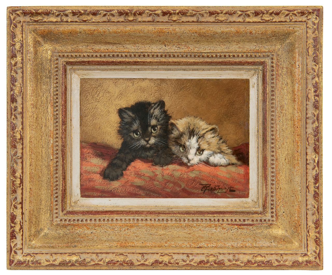 Raaphorst C. | Cornelis Raaphorst, Twee katjes, olieverf op paneel 12,9 x 18,2 cm, gesigneerd rechtsonder Raaphorst C. | Cornelis Raaphorst, Twee katjes, olieverf op paneel 12,9 x 18,2 cm, gesigneerd rechtsonder