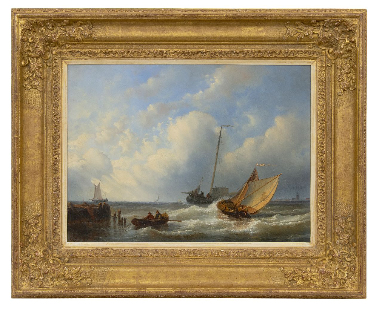 Gijselaar L.J. de | Leonard Johannes de Gijselaar, Schepen op de rede van Vlissingen, olieverf op paneel 34,7 x 46,4 cm, gesigneerd linksonder en gedateerd 1857 Gijselaar L.J. de | Leonard Johannes de Gijselaar, Schepen op de rede van Vlissingen, olieverf op paneel 34,7 x 46,4 cm, gesigneerd linksonder en gedateerd 1857