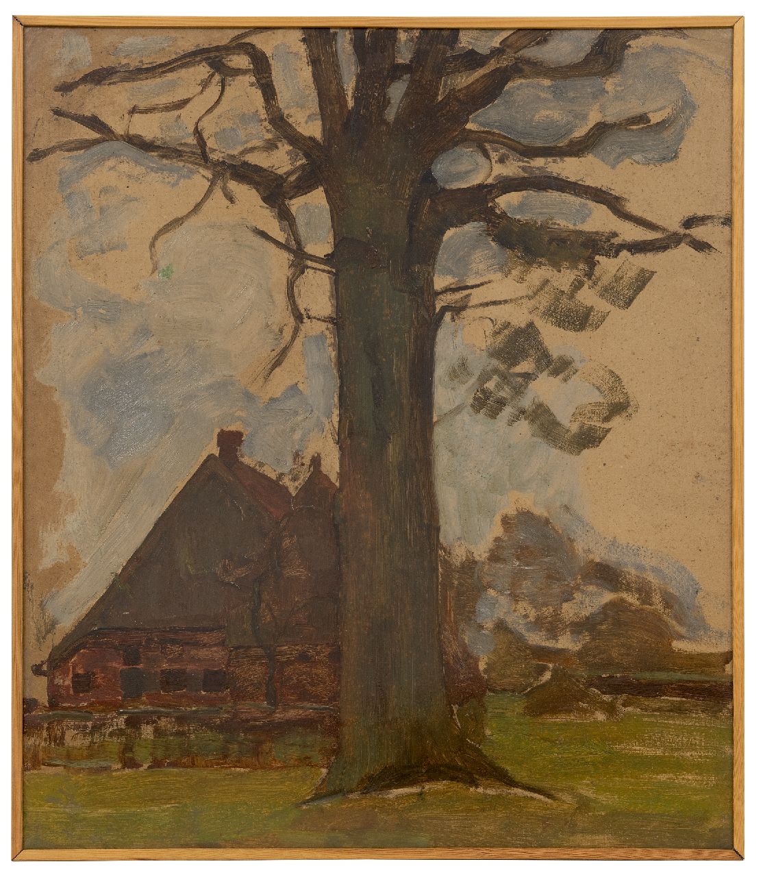 Mondriaan P.C. | Pieter Cornelis 'Piet' Mondriaan, Boom met boerderij, olieverf op board op paneel 75,5 x 64,0 cm, te dateren ca. 1906-1907 Mondriaan P.C. | Pieter Cornelis 'Piet' Mondriaan, Boom met boerderij, olieverf op board op paneel 75,5 x 64,0 cm, te dateren ca. 1906-1907