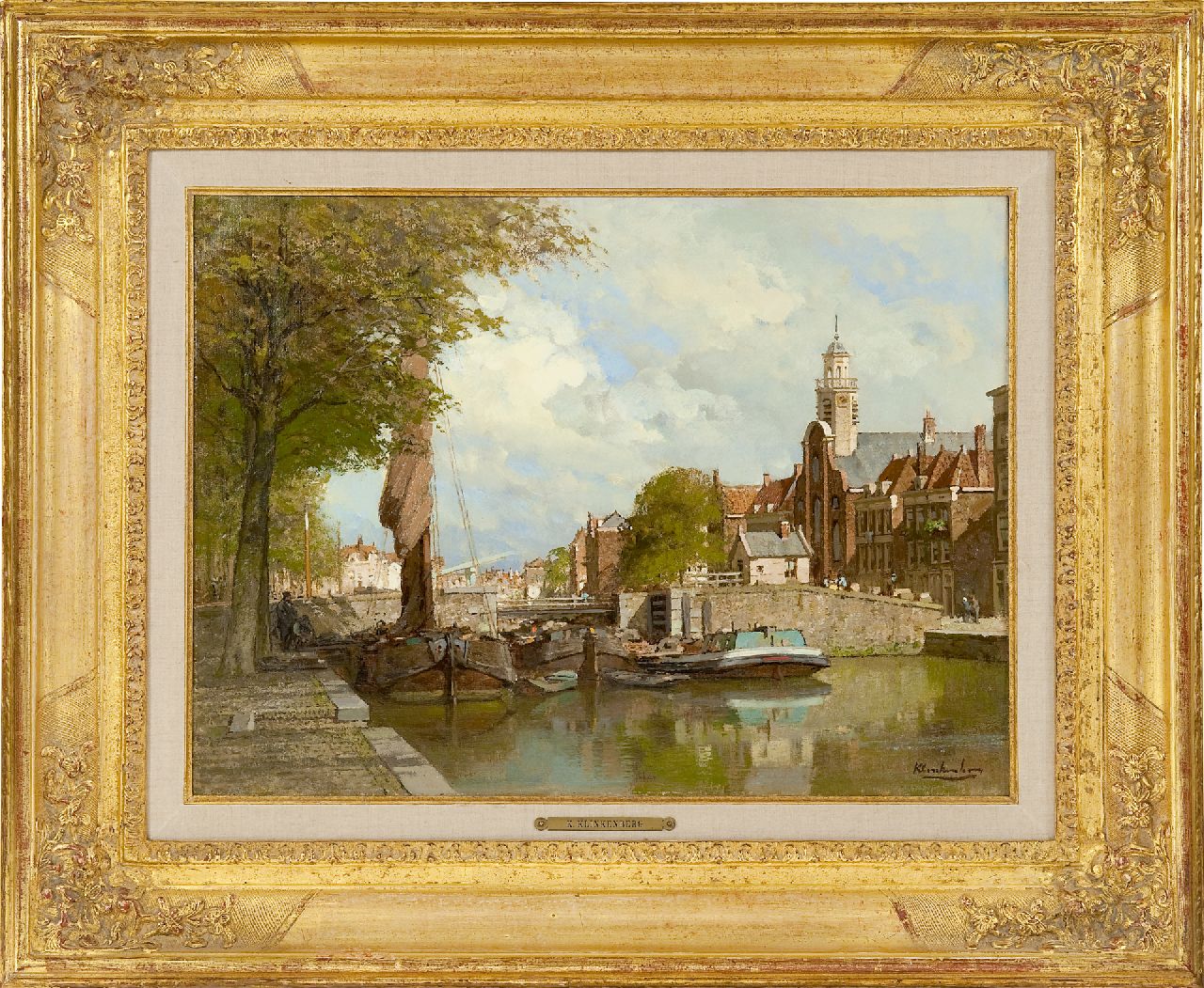 Klinkenberg J.C.K. | Johannes Christiaan Karel Klinkenberg, Zomers gezicht op de Voorhaven in Delfshaven, Rotterdam, olieverf op doek 39,8 x 53,4 cm, gesigneerd rechtsonder Klinkenberg J.C.K. | Johannes Christiaan Karel Klinkenberg, Zomers gezicht op de Voorhaven in Delfshaven, Rotterdam, olieverf op doek 39,8 x 53,4 cm, gesigneerd rechtsonder