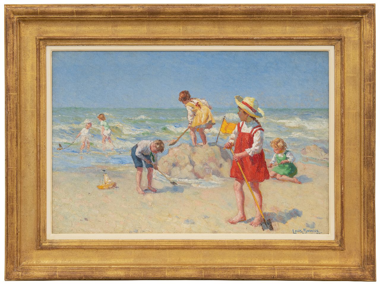 Soonius L. | Lodewijk 'Louis' Soonius, Strandplezier, olieverf op doek 40,2 x 59,8 cm, gesigneerd rechtsonder en gedateerd 1917 Soonius L. | Lodewijk 'Louis' Soonius, Strandplezier, olieverf op doek 40,2 x 59,8 cm, gesigneerd rechtsonder en gedateerd 1917