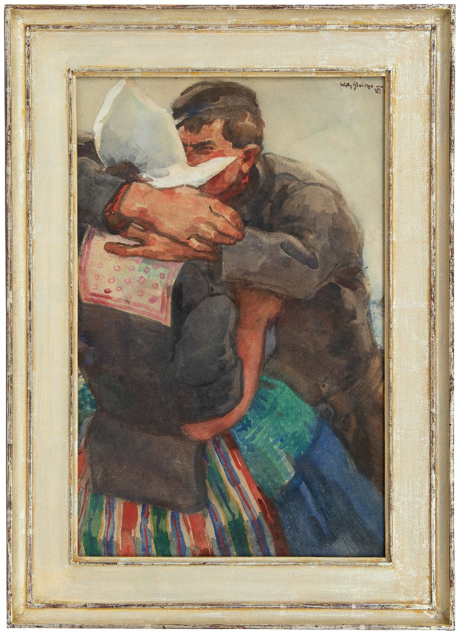 Sluiter J.W.  | Jan Willem 'Willy' Sluiter, Op de Volendamse kermis, aquarel op papier op board 50,5 x 33,0 cm, gesigneerd rechtsboven en gedateerd 'VD' 06 [?]