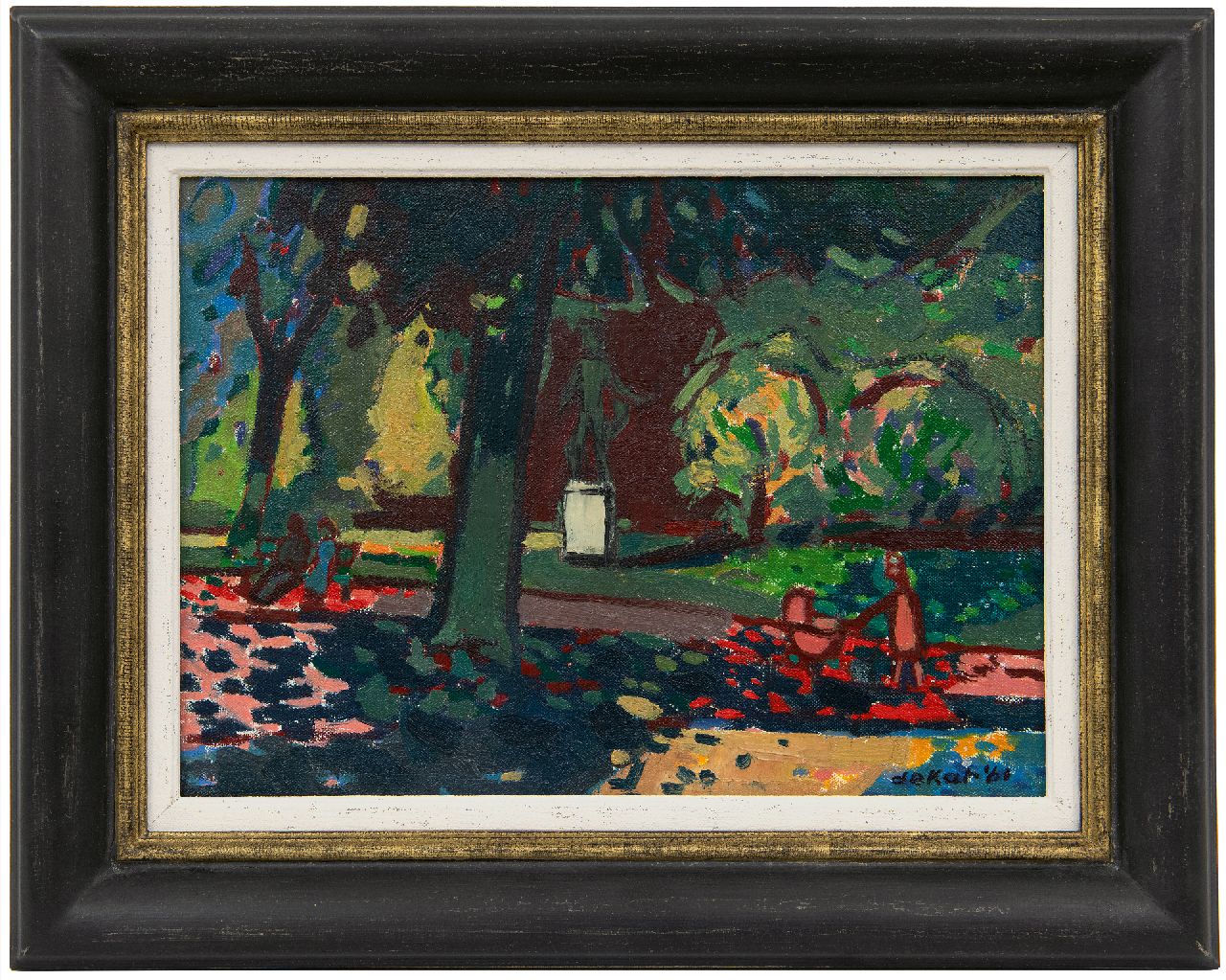 Kat O.B. de | 'Otto' Boudewijn de Kat, Het Ørstedsparken in Kopenhagen, olieverf op doek 24,2 x 33,0 cm, gesigneerd rechtsonder en gedateerd '61 Kat O.B. de | 'Otto' Boudewijn de Kat, Het Ørstedsparken in Kopenhagen, olieverf op doek 24,2 x 33,0 cm, gesigneerd rechtsonder en gedateerd '61
