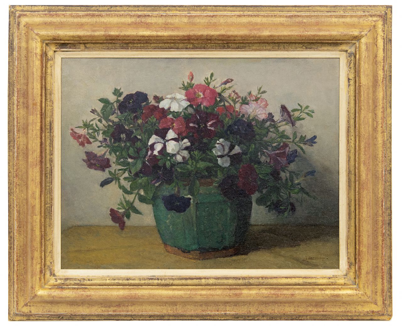 Akkeringa J.E.H. | 'Johannes Evert' Hendrik Akkeringa | Schilderijen te koop aangeboden | Petunia's, olieverf op doek 33,8 x 44,0 cm, gesigneerd rechtsonder Akkeringa J.E.H. | 'Johannes Evert' Hendrik Akkeringa | Schilderijen te koop aangeboden | Petunia's, olieverf op doek 33,8 x 44,0 cm, gesigneerd rechtsonder