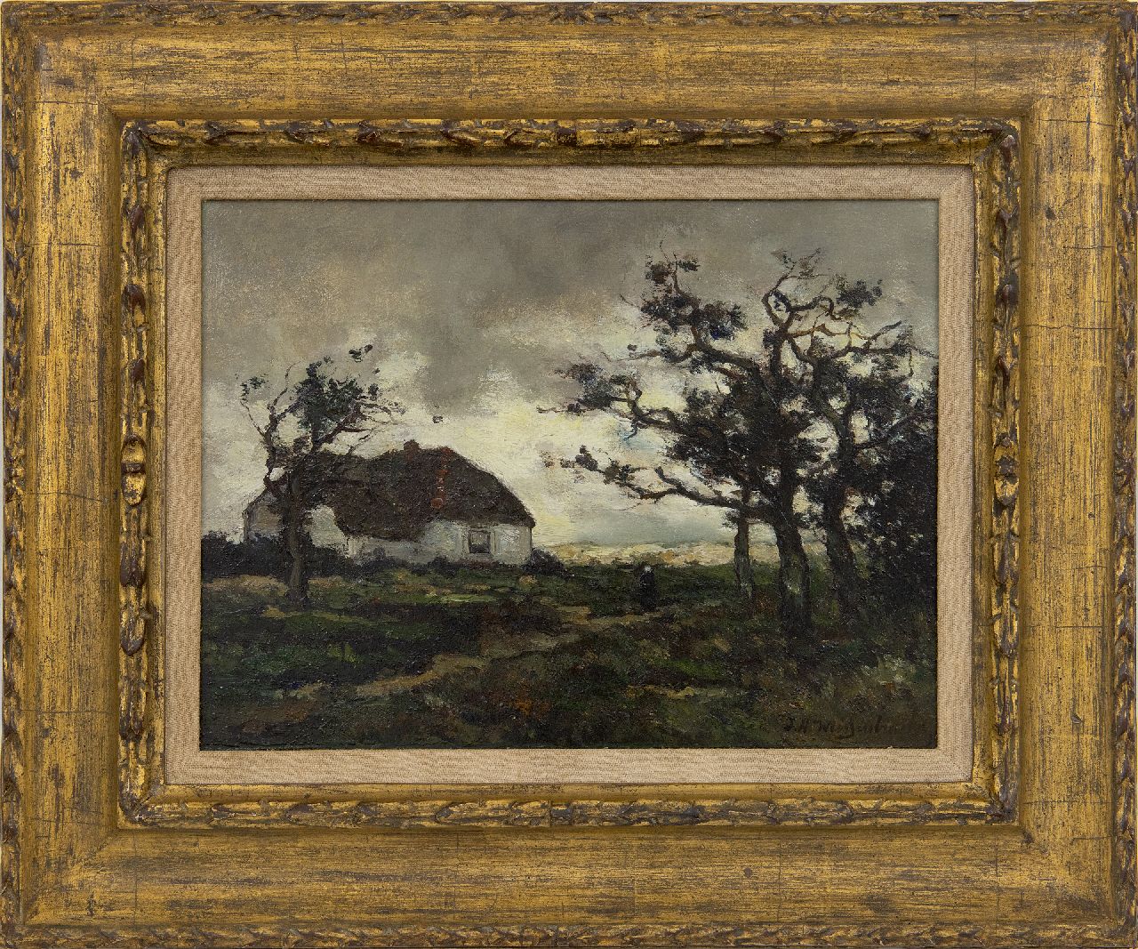 Weissenbruch H.J.  | Hendrik Johannes 'J.H.' Weissenbruch, Landschap bij Dekkersduin, Den Haag, olieverf op papier op paneel 23,2 x 31,1 cm, gesigneerd rechtsonder