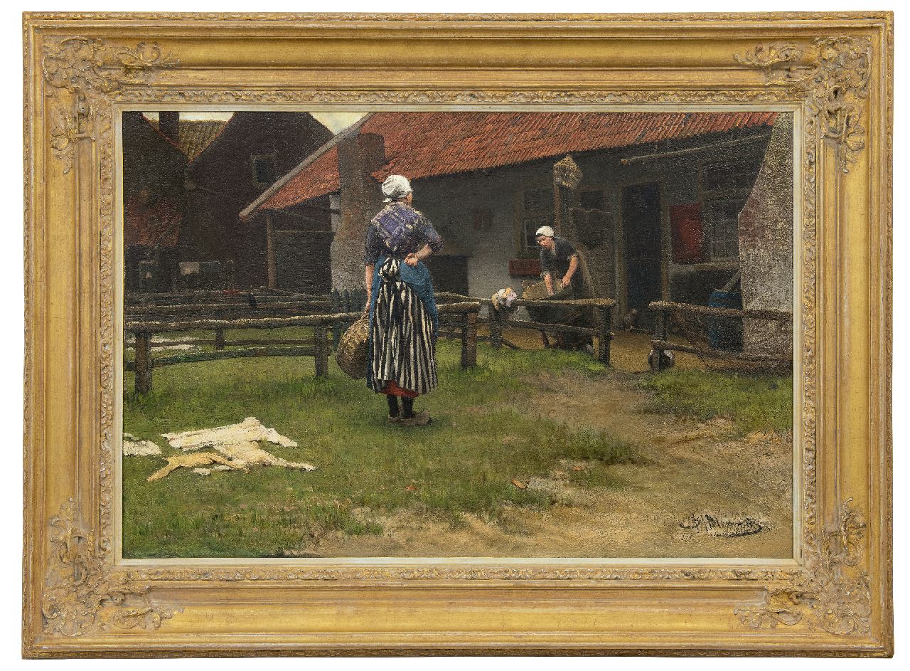 Scherrewitz J.F.C.  | Johan Frederik Cornelis Scherrewitz, Houtsprokkelaar achter de duinen, olieverf op doek 41,0 x 61,4 cm, gesigneerd linksonder