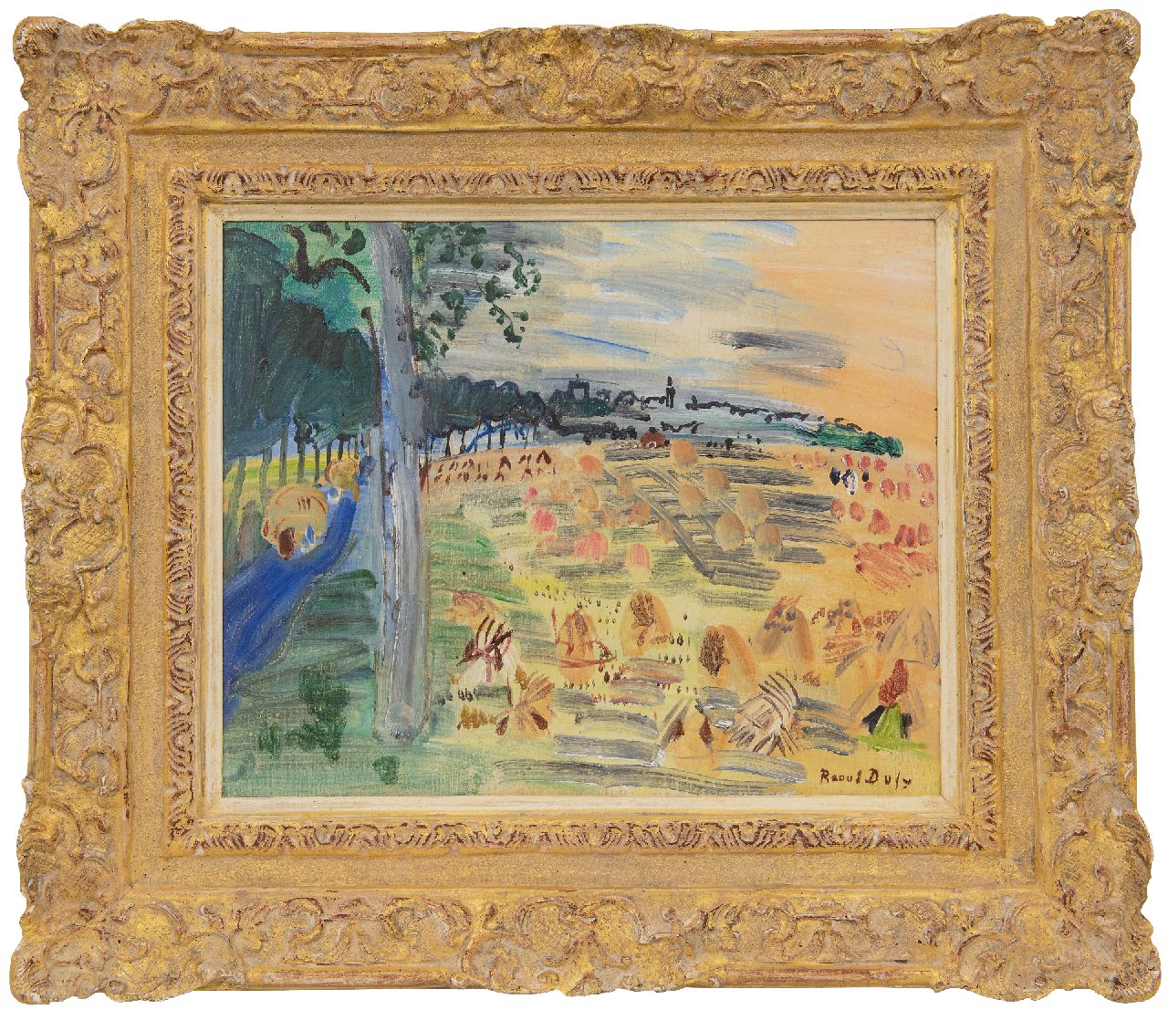 Dufy R. | Raoul Dufy, Moisson de Langres, olieverf op doek 33,0 x 41,0 cm, gesigneerd rechtsonder en gedateerd 'Langres' 1935 Dufy R. | Raoul Dufy, Moisson de Langres, olieverf op doek 33,0 x 41,0 cm, gesigneerd rechtsonder en gedateerd 'Langres' 1935