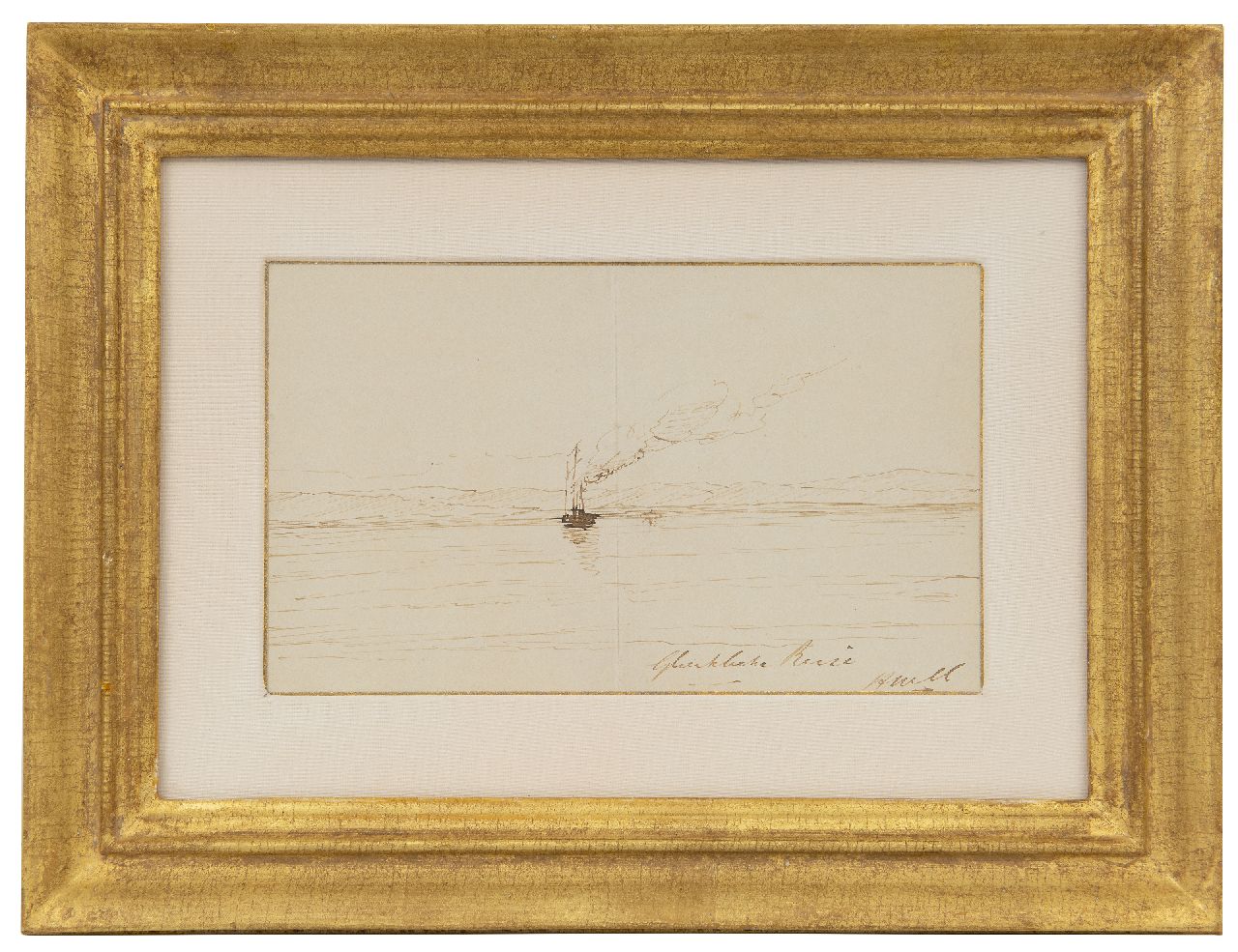 Mesdag H.W. | Hendrik Willem Mesdag, Glückliche Reise, pen en Oost-Indische inkt op papier 11,5 x 18,5 cm, gesigneerd rechtsonder met initialen Mesdag H.W. | Hendrik Willem Mesdag, Glückliche Reise, pen en Oost-Indische inkt op papier 11,5 x 18,5 cm, gesigneerd rechtsonder met initialen