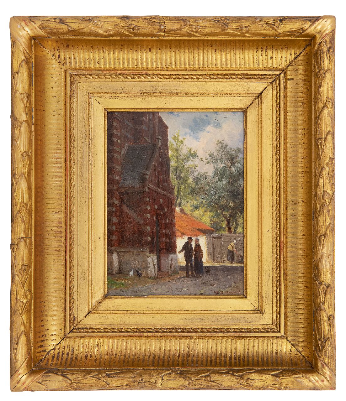 Springer C. | Cornelis Springer, Stadsgezicht met het portaal van de Kleine Kerk te Edam, olieverf op paneel 16,2 x 12,0 cm, gesigneerd rechtsonder en gedateerd '78 Springer C. | Cornelis Springer, Stadsgezicht met het portaal van de Kleine Kerk te Edam, olieverf op paneel 16,2 x 12,0 cm, gesigneerd rechtsonder en gedateerd '78