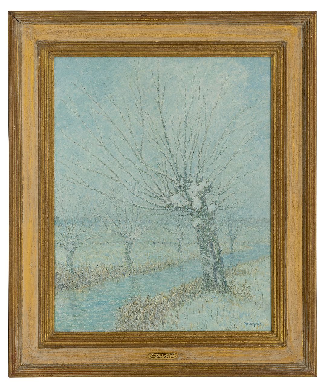 Singer W.H. | William Henry Singer, The First Snow, Holland, olieverf op board 50,5 x 40,0 cm, gesigneerd rechtsonder en verso gedateerd 1933 Singer W.H. | William Henry Singer, The First Snow, Holland, olieverf op board 50,5 x 40,0 cm, gesigneerd rechtsonder en verso gedateerd 1933