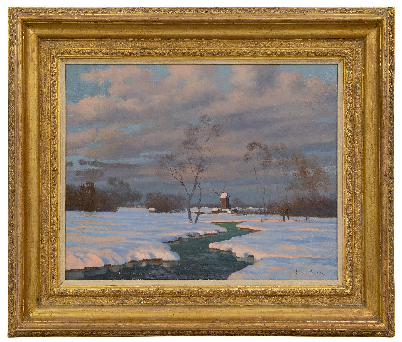 Meijer J. | Johannes 'Johan' Meijer | Schilderijen te koop aangeboden | Sneeuwlandschap met molen, olieverf op doek 40,1 x 50,0 cm, gesigneerd rechtsonder Meijer J. | Johannes 'Johan' Meijer | Schilderijen te koop aangeboden | Sneeuwlandschap met molen, olieverf op doek 40,1 x 50,0 cm, gesigneerd rechtsonder