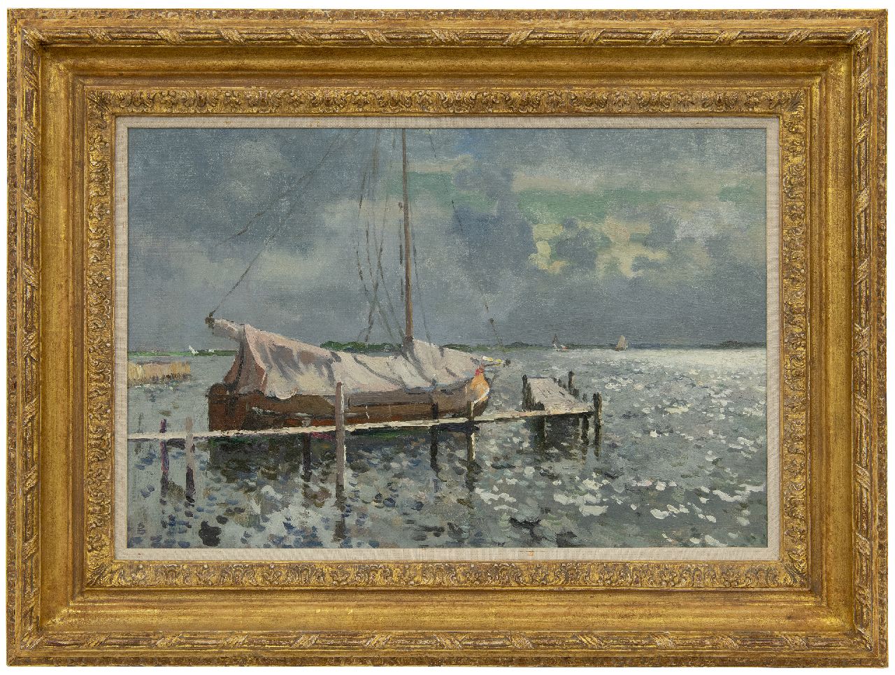 Vreedenburgh C. | Cornelis Vreedenburgh, Bewolkte dag op de Loosdrechtse Plassen, olieverf op doek 40,0 x 60,0 cm Vreedenburgh C. | Cornelis Vreedenburgh, Bewolkte dag op de Loosdrechtse Plassen, olieverf op doek 40,0 x 60,0 cm