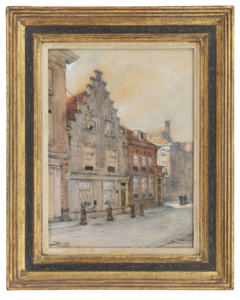 Bosboom J.  | Johannes Bosboom | Aquarellen en tekeningen te koop aangeboden | Gezicht op het Huis der Samenkomsten van de Doopsgezinden in Den Haag, aquarel op papier 30,9 x 22,7 cm, gesigneerd linksonder met initialen