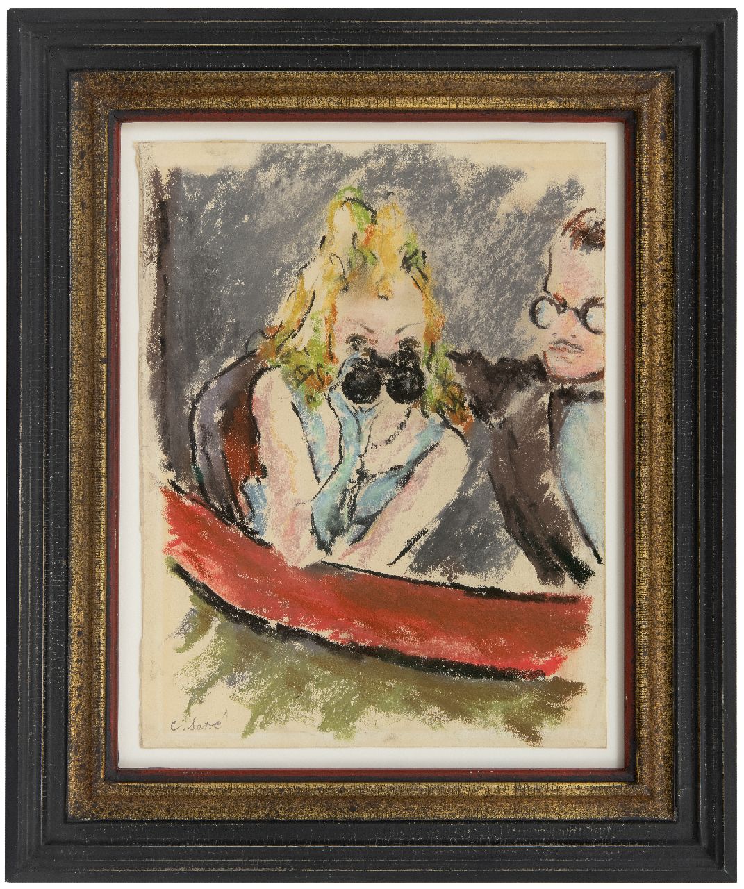 Detré (Szilárd Eduard Diettmann) C.  | Constant Detré (Szilárd Eduard Diettmann), De loge, pastel op papier 29,5 x 22,5 cm, gesigneerd linksonder