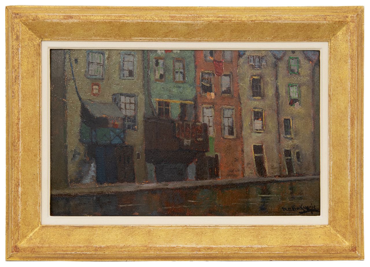 Mackenzie M.H. | Marie Henri Mackenzie, Oudezijds Achterburgwal, Amsterdam, olieverf op board 24,9 x 39,7 cm, gesigneerd rechtsonder Mackenzie M.H. | Marie Henri Mackenzie, Oudezijds Achterburgwal, Amsterdam, olieverf op board 24,9 x 39,7 cm, gesigneerd rechtsonder