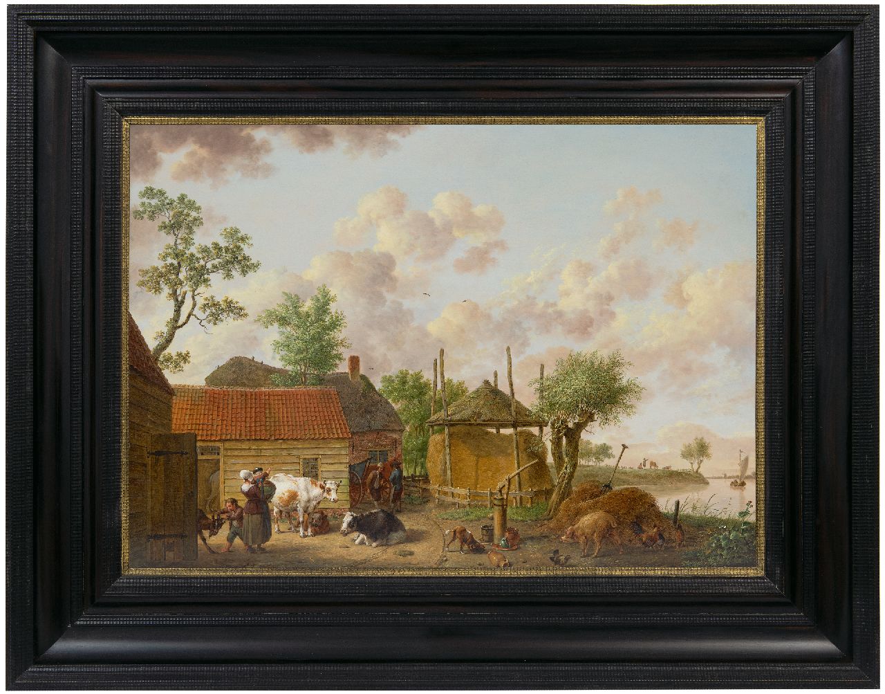 Ouwater I. | Isaac Ouwater | Schilderijen te koop aangeboden | Boerenerf, olieverf op paneel 42,8 x 60,2 cm, gesigneerd rechtsonder Ouwater I. | Isaac Ouwater | Schilderijen te koop aangeboden | Boerenerf, olieverf op paneel 42,8 x 60,2 cm, gesigneerd rechtsonder