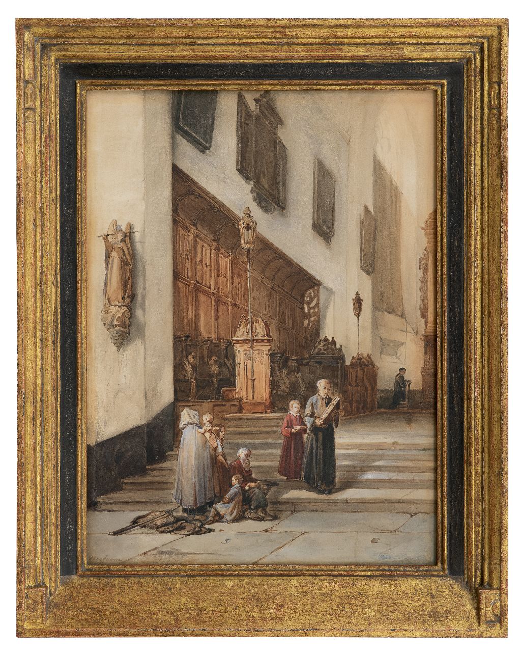 Bosboom J.  | Johannes Bosboom | Aquarellen en tekeningen te koop aangeboden | Het koor van de Sint-Martinuskerk in Emmerich, aquarel op papier 55,6 x 41,0 cm, gesigneerd linksonder en gedateerd 1859