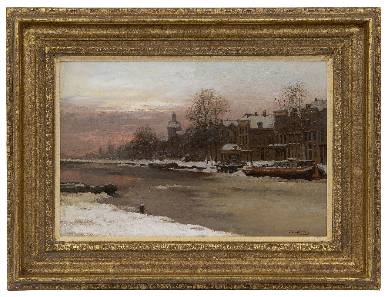 Klinkenberg J.C.K. | Johannes Christiaan Karel Klinkenberg | te koop aangeboden | Hollandse gracht in de winter, olieverf op glas 30,3 x 45,2 cm, gesigneerd rechtsonder Klinkenberg J.C.K. | Johannes Christiaan Karel Klinkenberg | te koop aangeboden | Hollandse gracht in de winter, olieverf op glas 30,3 x 45,2 cm, gesigneerd rechtsonder