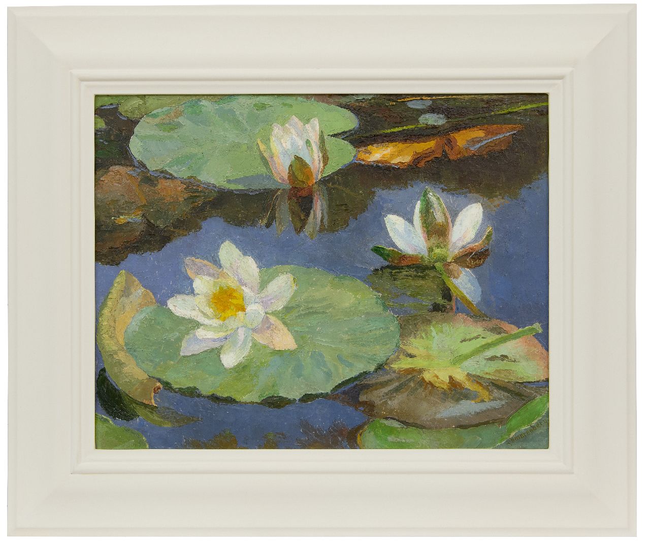 Smorenberg D. | Dirk Smorenberg, Waterlelies, olieverf op doek 41,2 x 53,3 cm, gesigneerd rechtsonder Smorenberg D. | Dirk Smorenberg, Waterlelies, olieverf op doek 41,2 x 53,3 cm, gesigneerd rechtsonder