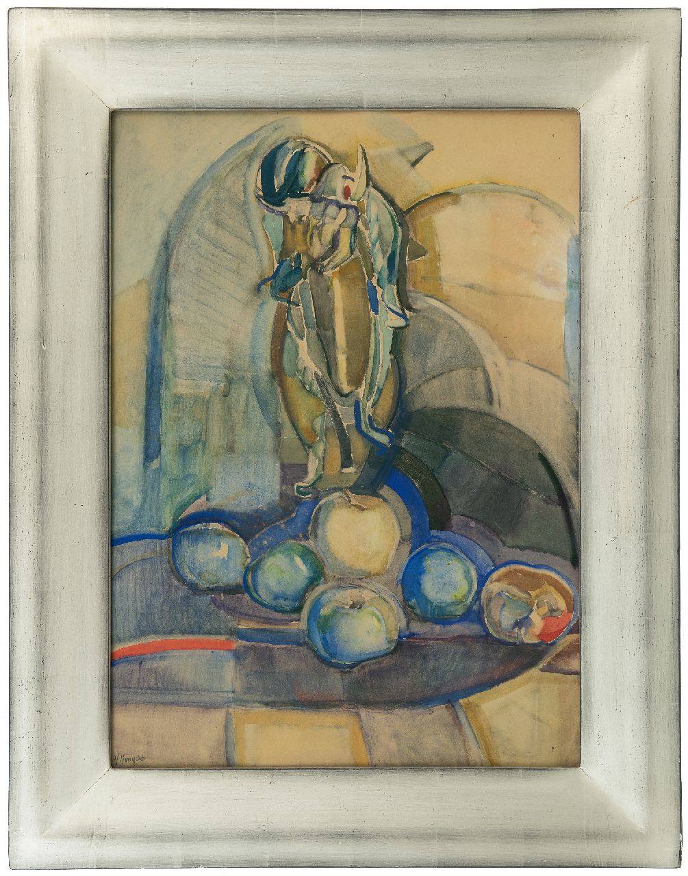 Kruyder H.J. | 'Herman' Justus Kruyder, Stilleven met appels, aquarel op papier 62,0 x 43,0 cm, gesigneerd linksonder en te dateren ca. 1916-1922 Kruyder H.J. | 'Herman' Justus Kruyder, Stilleven met appels, aquarel op papier 62,0 x 43,0 cm, gesigneerd linksonder en te dateren ca. 1916-1922