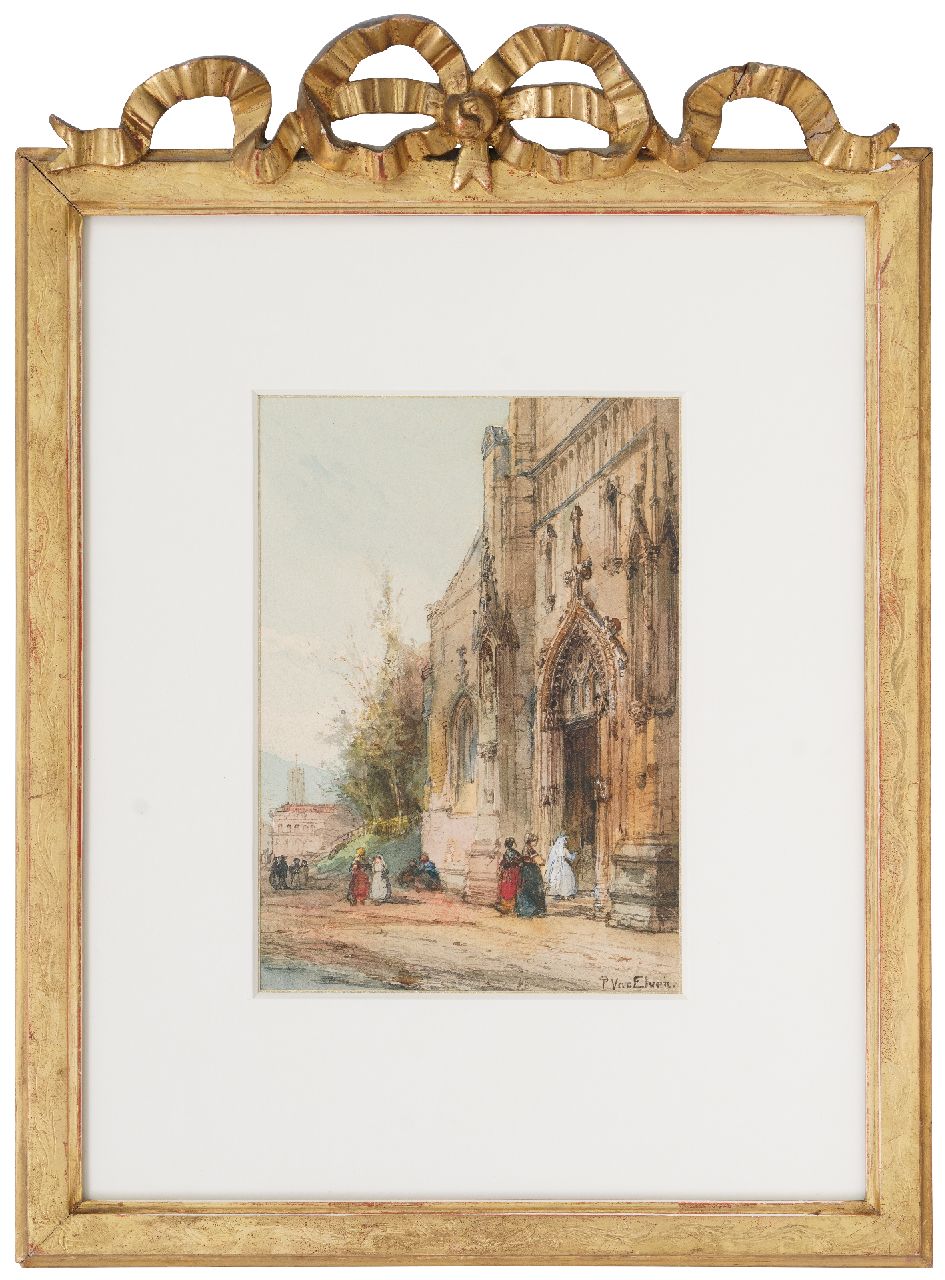 Tetar van Elven P.H.T.  | Petrus Henricus Theodorus 'Pierre' Tetar van Elven | Aquarellen en tekeningen te koop aangeboden | Bruiloft in de Italiaanse campagna, aquarel op papier 17,8 x 12,7 cm, gesigneerd rechtsonder