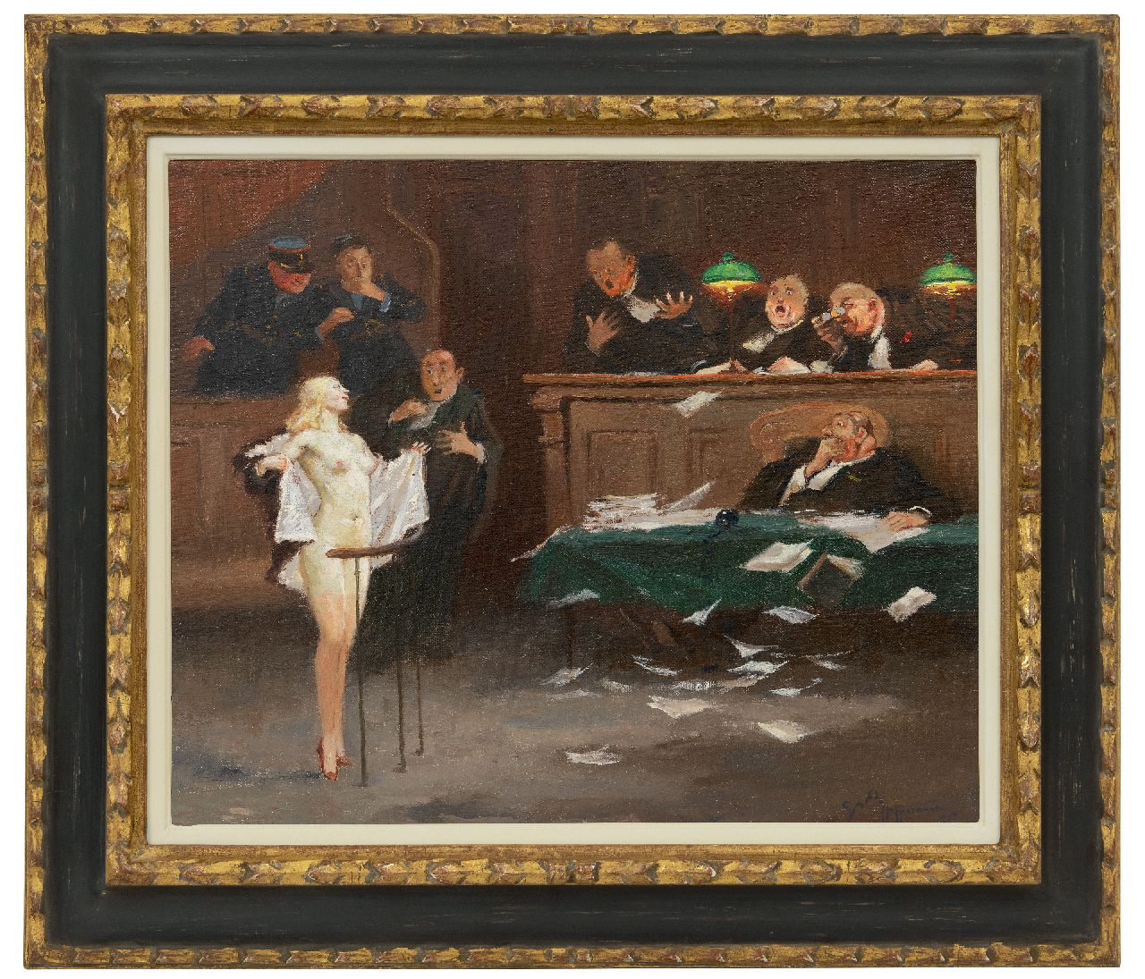 Hoffmann G. | Gaston Hoffmann, Le dernier argument, olieverf op doek 38,1 x 46,0 cm, gesigneerd rechtsonder Hoffmann G. | Gaston Hoffmann, Le dernier argument, olieverf op doek 38,1 x 46,0 cm, gesigneerd rechtsonder