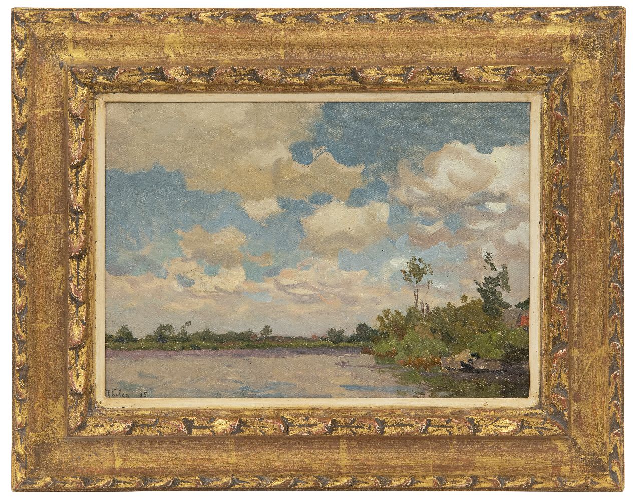 Tholen W.B.  | Willem Bastiaan Tholen, Vaart  op een winderige dag, olieverf op doek op paneel 20,3 x 28,5 cm, gesigneerd linksonder en gedateerd '05