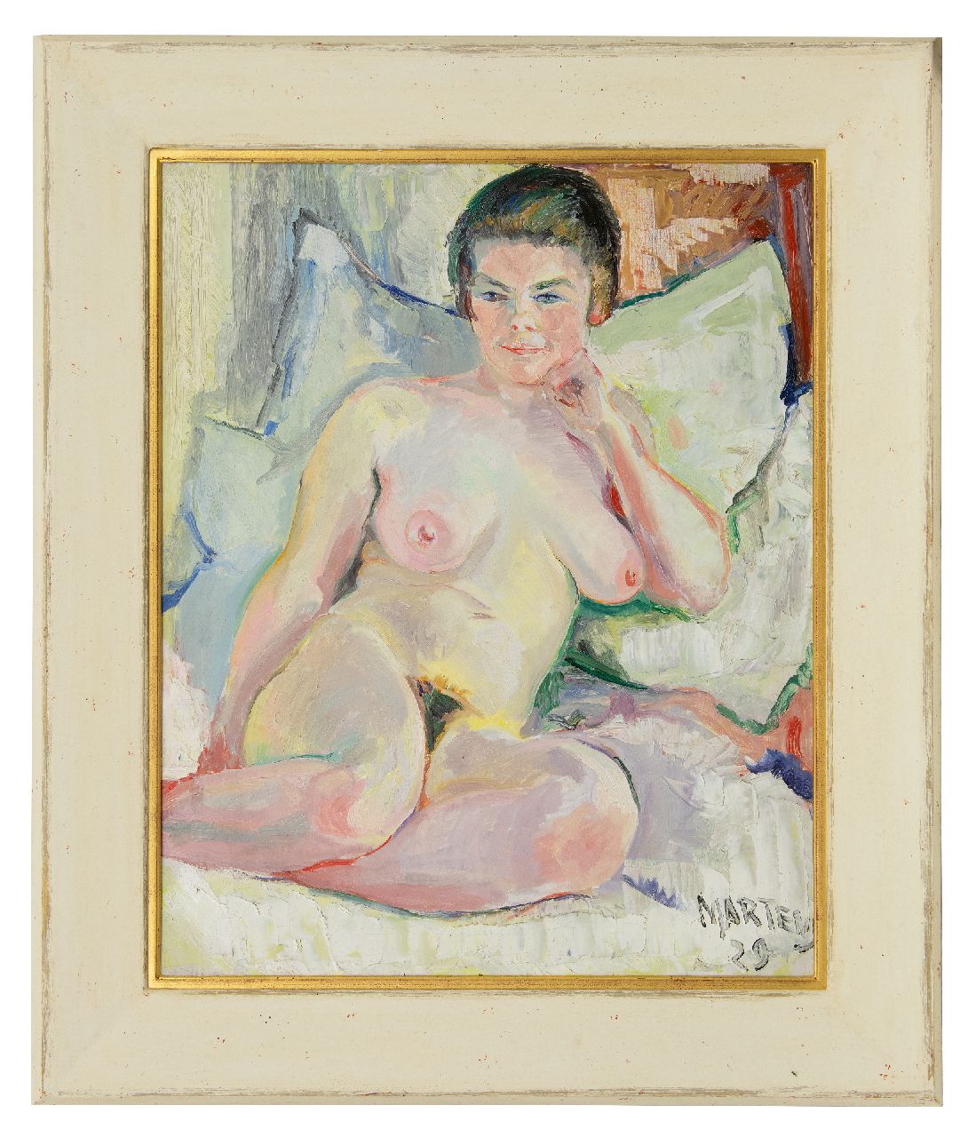 Martens G.G. | Gijsbert 'George' Martens | Schilderijen te koop aangeboden | Liggend naakt, olieverf op doek 80,3 x 64,7 cm, gesigneerd rechtsonder en gedateerd '29 Martens G.G. | Gijsbert 'George' Martens | Schilderijen te koop aangeboden | Liggend naakt, olieverf op doek 80,3 x 64,7 cm, gesigneerd rechtsonder en gedateerd '29