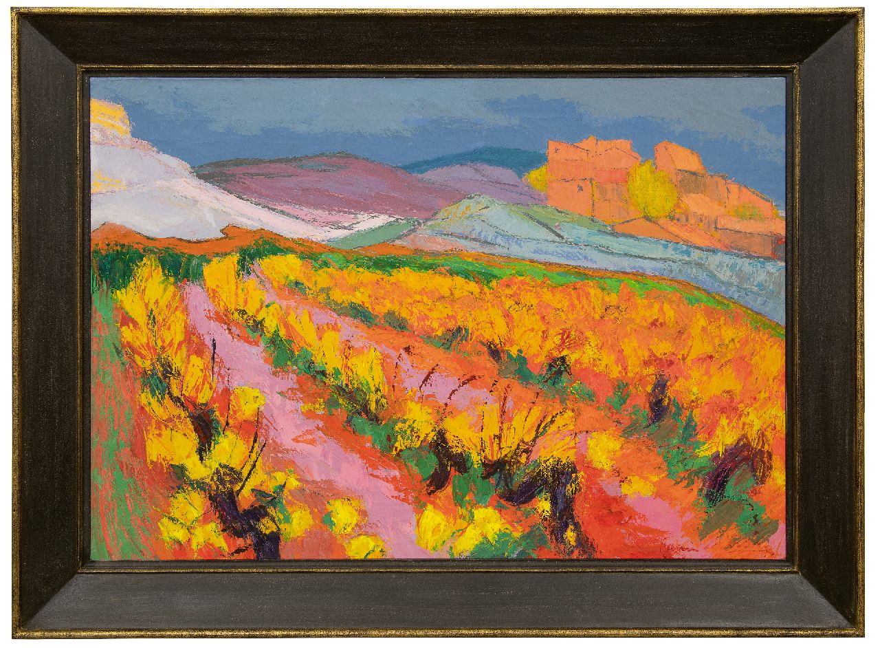 Vries J. de | Jannes de Vries, Spaans landschap, olieverf op doek 70,2 x 100,1 cm, gesigneerd rechtsonder Vries J. de | Jannes de Vries, Spaans landschap, olieverf op doek 70,2 x 100,1 cm, gesigneerd rechtsonder