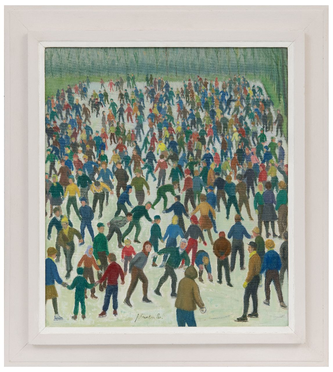 Franken J.P.J. | Joannes Petrus Josephus 'Jan' Franken, Op de ijsbaan, olieverf op doek 46,0 x 40,0 cm, gesigneerd middenonder Franken J.P.J. | Joannes Petrus Josephus 'Jan' Franken, Op de ijsbaan, olieverf op doek 46,0 x 40,0 cm, gesigneerd middenonder