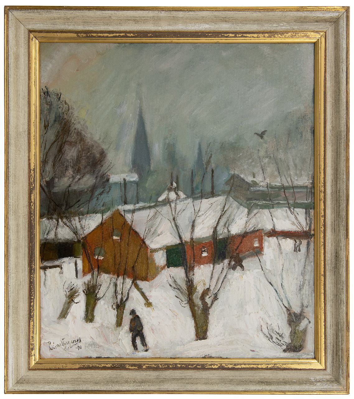 Wijngaerdt P.T. van | Petrus Theodorus 'Piet' van Wijngaerdt, Winter in Abcoude, februari 1942 (Hommage aan Pieter Breughel), olieverf op doek 78,3 x 68,8 cm, gesigneerd linksonder en gedateerd '42 Wijngaerdt P.T. van | Petrus Theodorus 'Piet' van Wijngaerdt, Winter in Abcoude, februari 1942 (Hommage aan Pieter Breughel), olieverf op doek 78,3 x 68,8 cm, gesigneerd linksonder en gedateerd '42