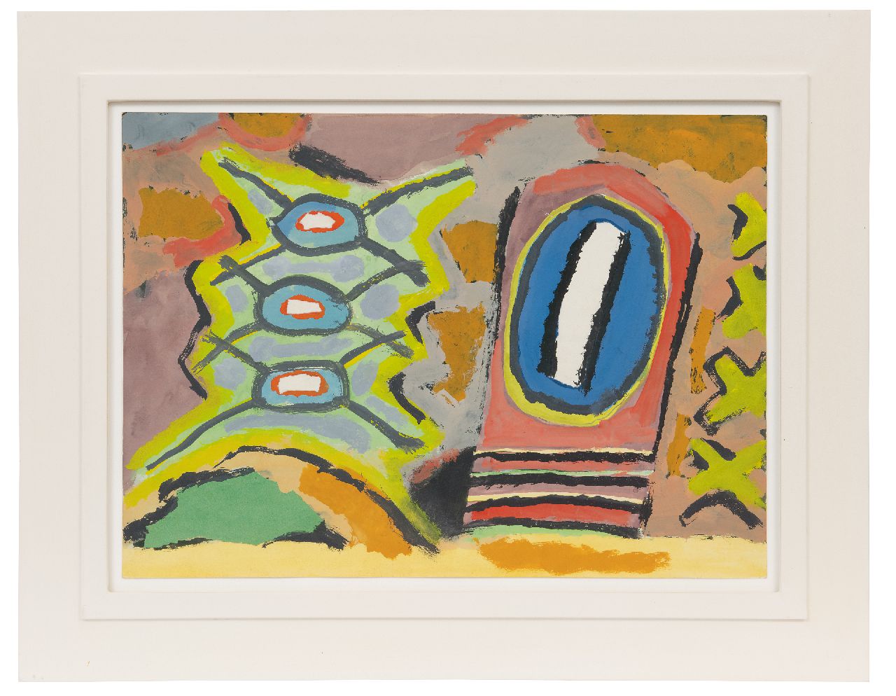 Ouborg P.  | Pieter 'Piet' Ouborg |  te koop aangeboden | Zonder titel, gouache en collage op papier 36,2 x 50,7 cm, te dateren ca. 1946-1948