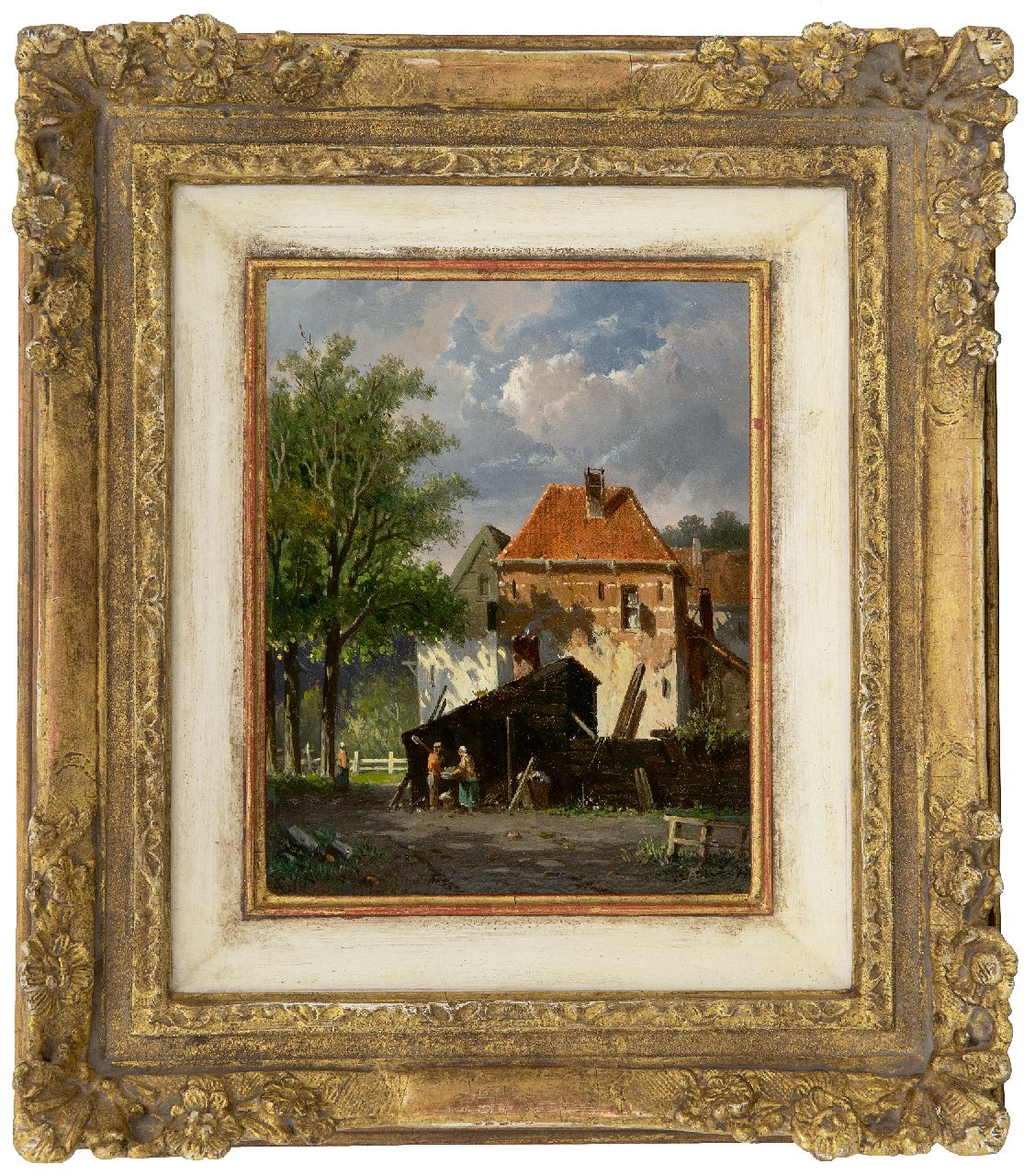 Eversen A. | Adrianus Eversen | Schilderijen te koop aangeboden | Zonnig stadsgezicht (mogelijk Harderwijk), olieverf op paneel 19,2 x 15,2 cm, gesigneerd rechtsonder met monogram Eversen A. | Adrianus Eversen | Schilderijen te koop aangeboden | Zonnig stadsgezicht (mogelijk Harderwijk), olieverf op paneel 19,2 x 15,2 cm, gesigneerd rechtsonder met monogram